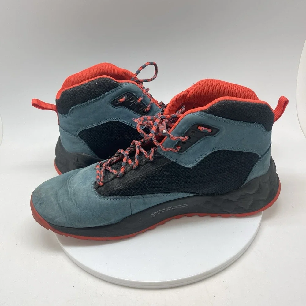 Timberland Boots Mens 11 Solar Wave Mid Chukka Blue Leather Suede Lace Up Casual